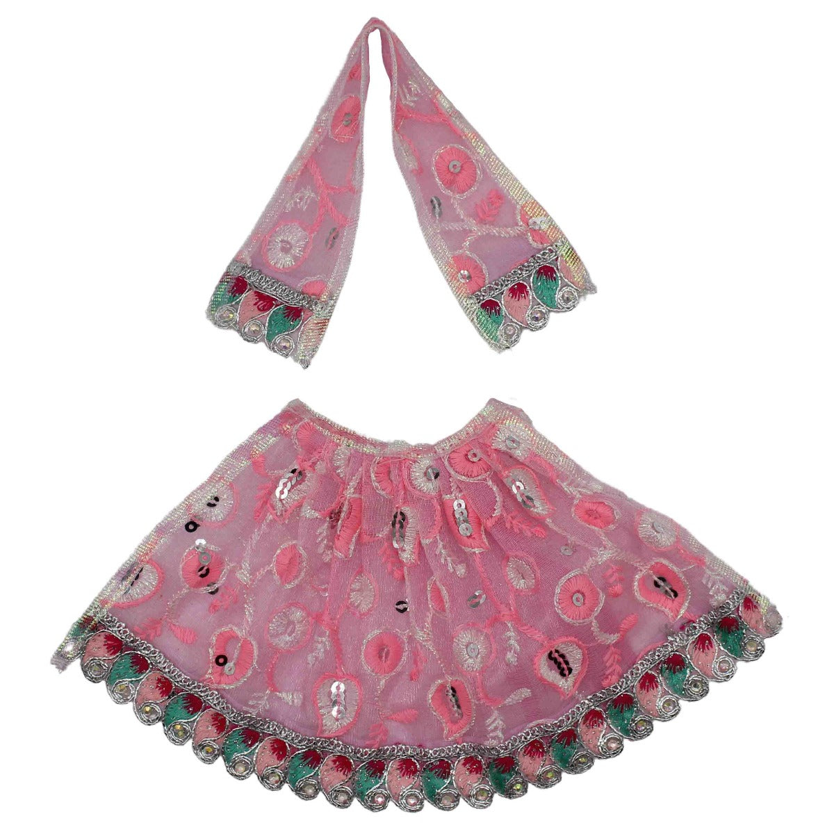 Embroidery Net Base Pink Dress Mata Rani