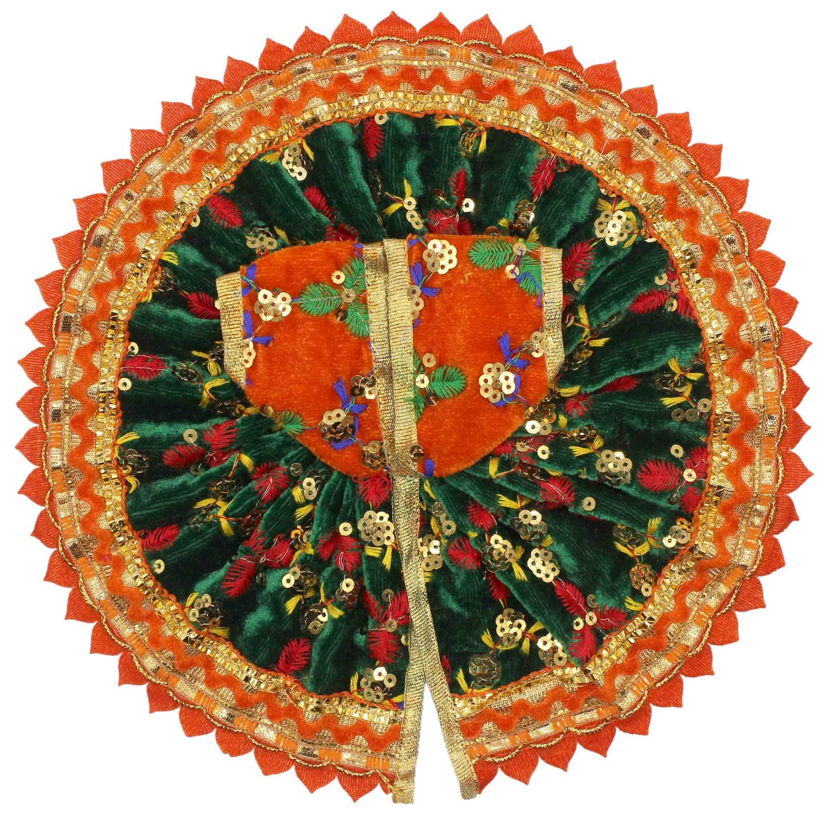 Sitara Decorated Green Dress For Laddu Gopal