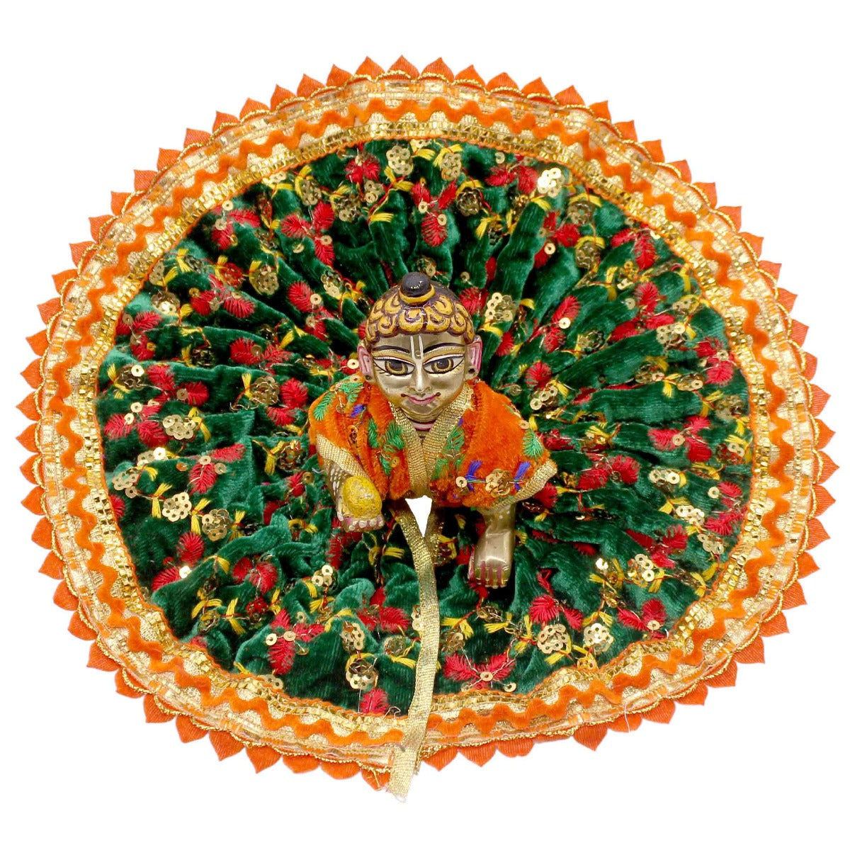 Sitara Decorated Green Dress For Laddu Gopal