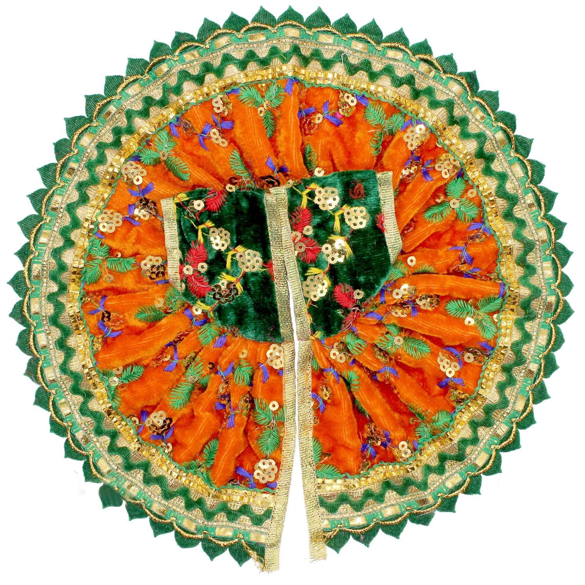 Sitara Decorated Orange Dress For Laddu Gopal