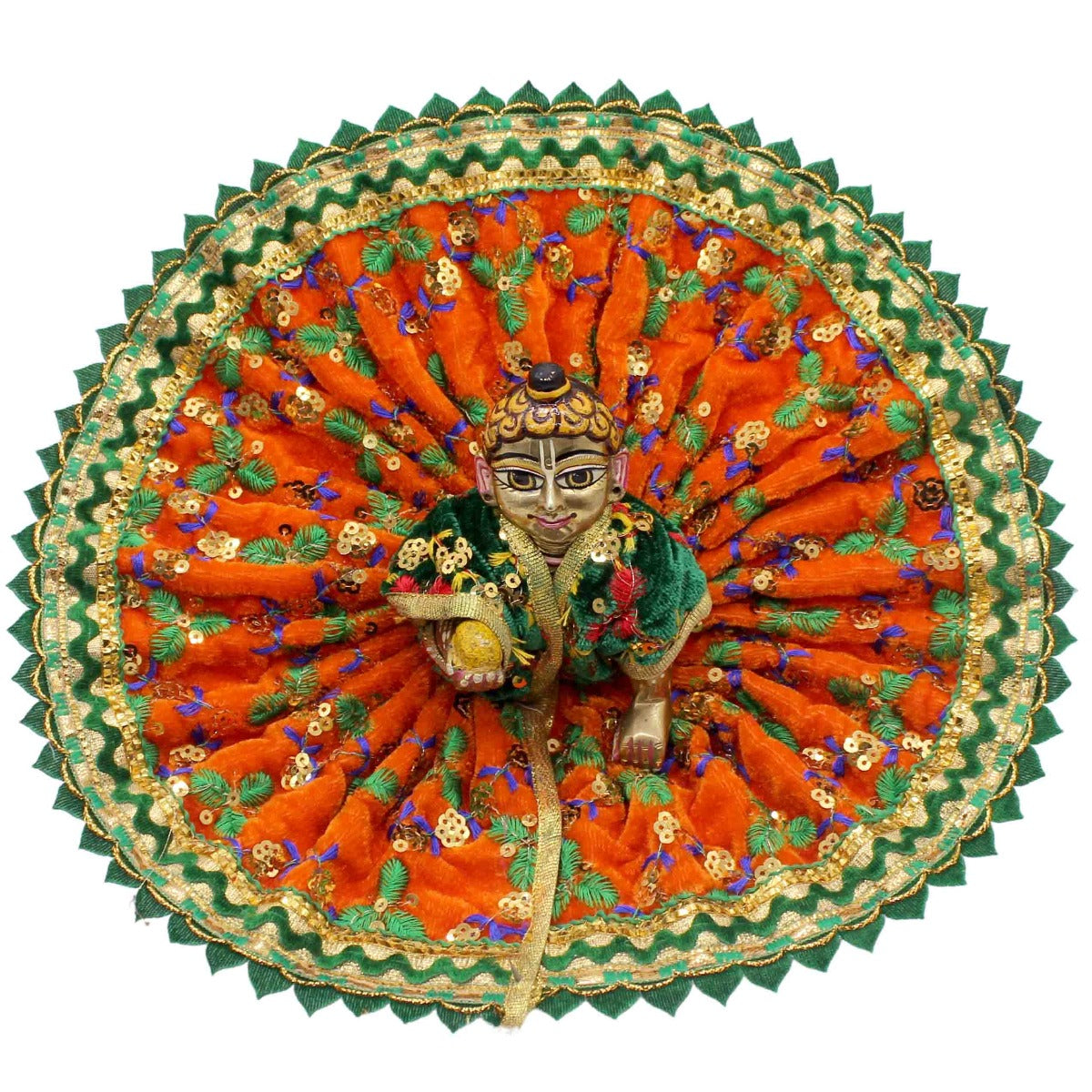 Sitara Decorated Orange Dress For Laddu Gopal