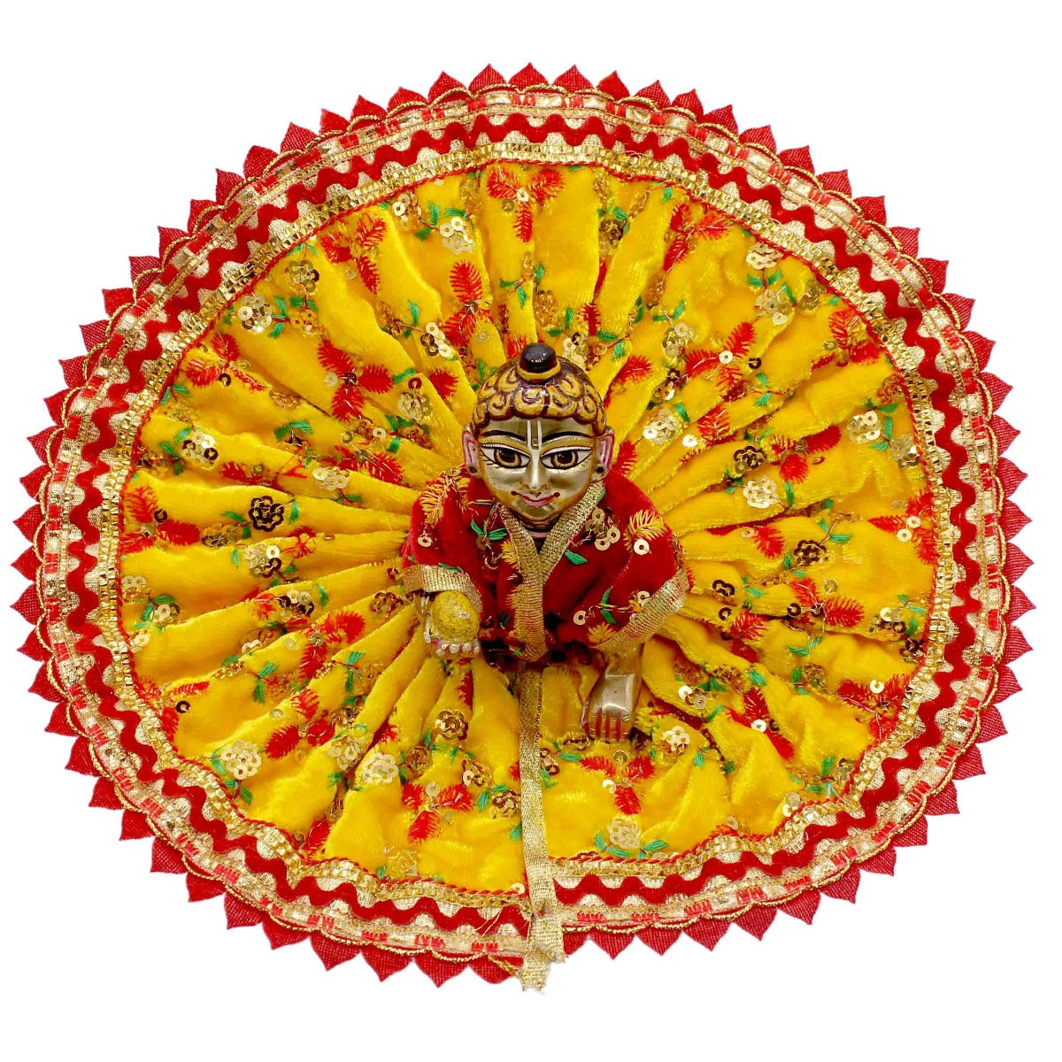 Sitara Decorated Yellow Dress For Laddu Gopal