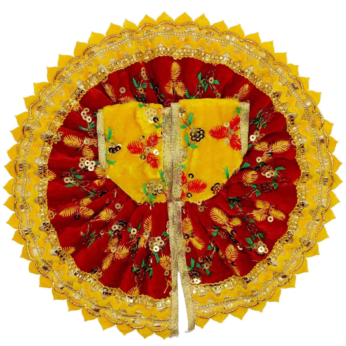 Sitara Decorated Red Dress For Laddu Gopal