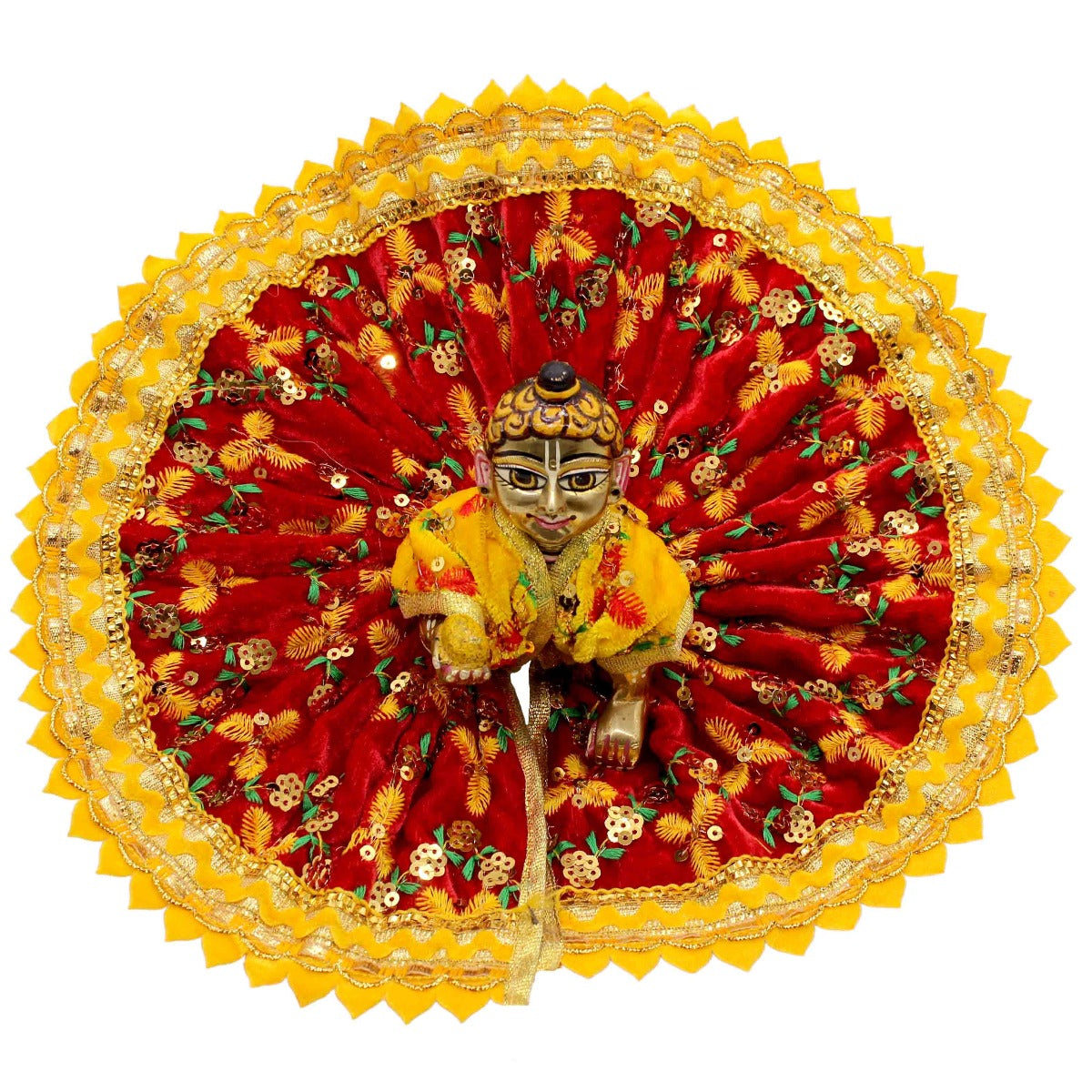 Sitara Decorated Red Dress For Laddu Gopal