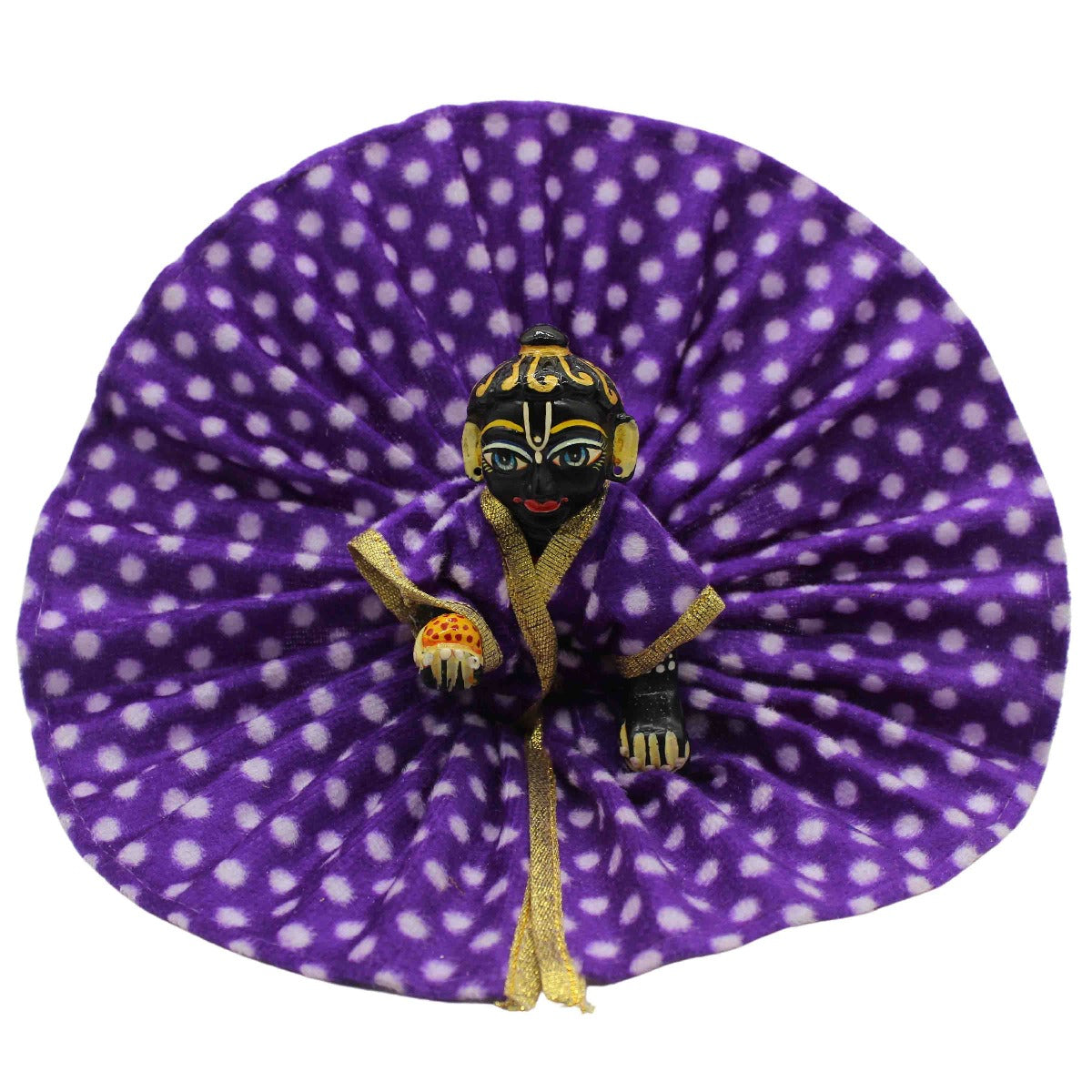 Purple Printed Dress For Laddu Gopal