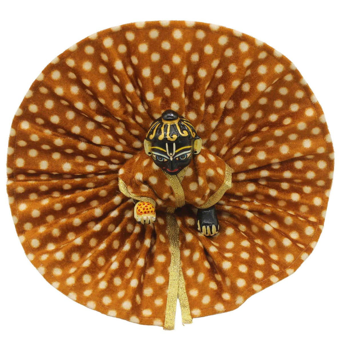 Brown Printed Dress For Laddu Gopal