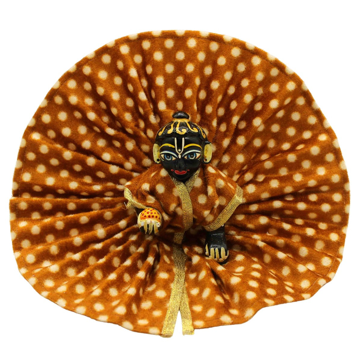 Brown Printed Dress For Laddu Gopal