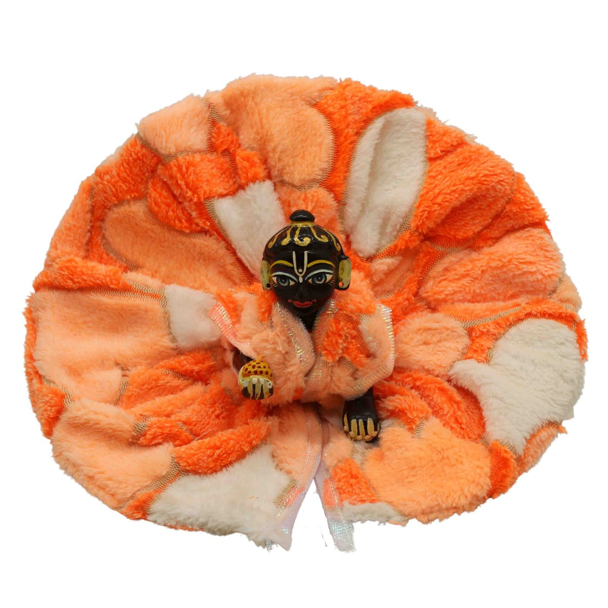 Orange Designer Vevlet Dress For Kanha Ji