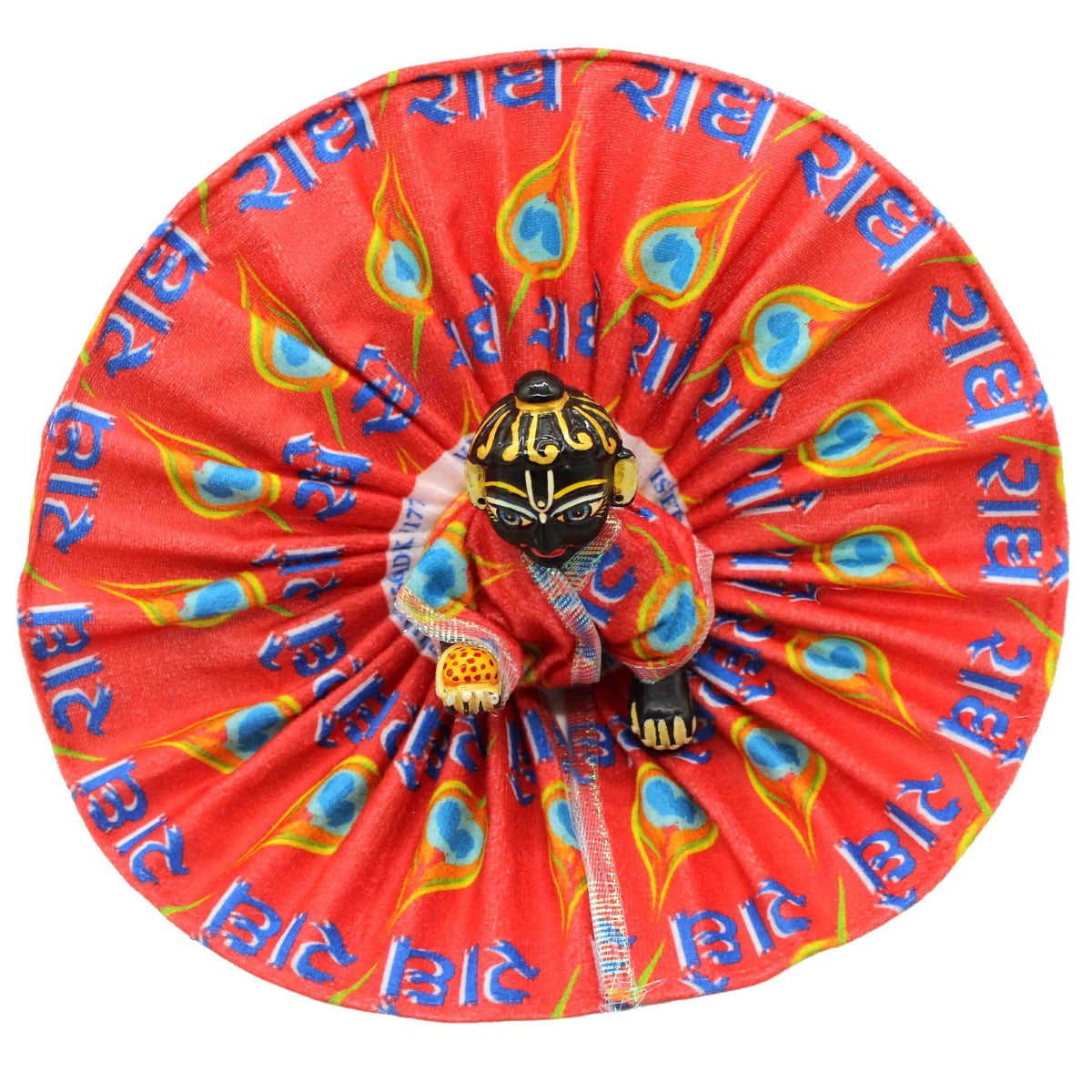 Radhey Printed Red dress For Thakur ji