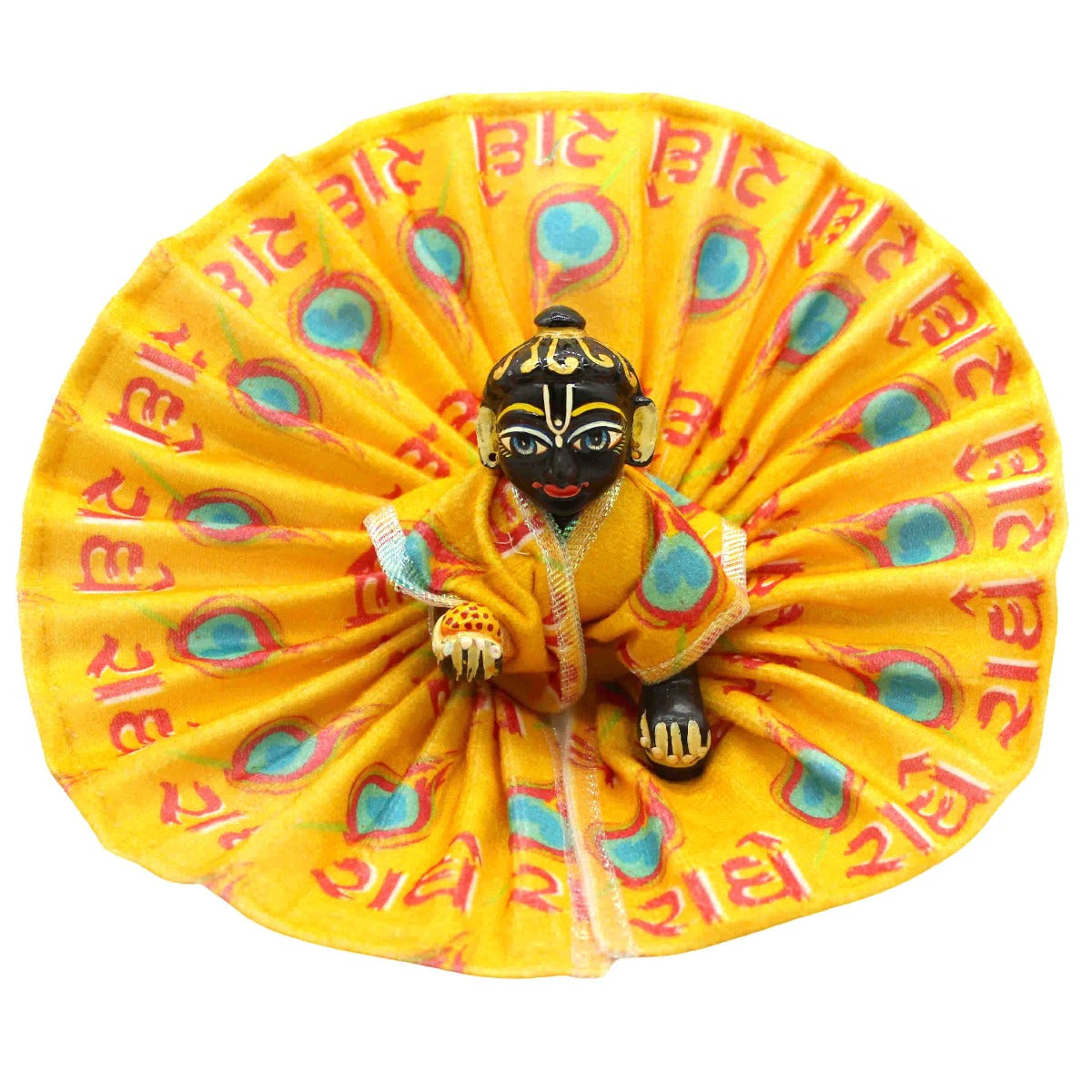 Radhey Printed Yellow dress For Thakur ji