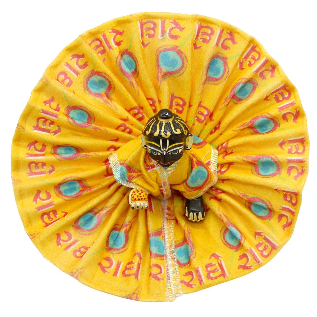 Radhey Printed Yellow dress For Thakur ji