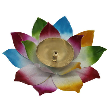 Multicolour Lotus Shape Diya For Home/Temple/Pooja Decoration