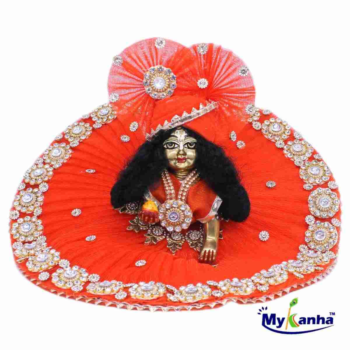 Red designer Laddu Gopal dress