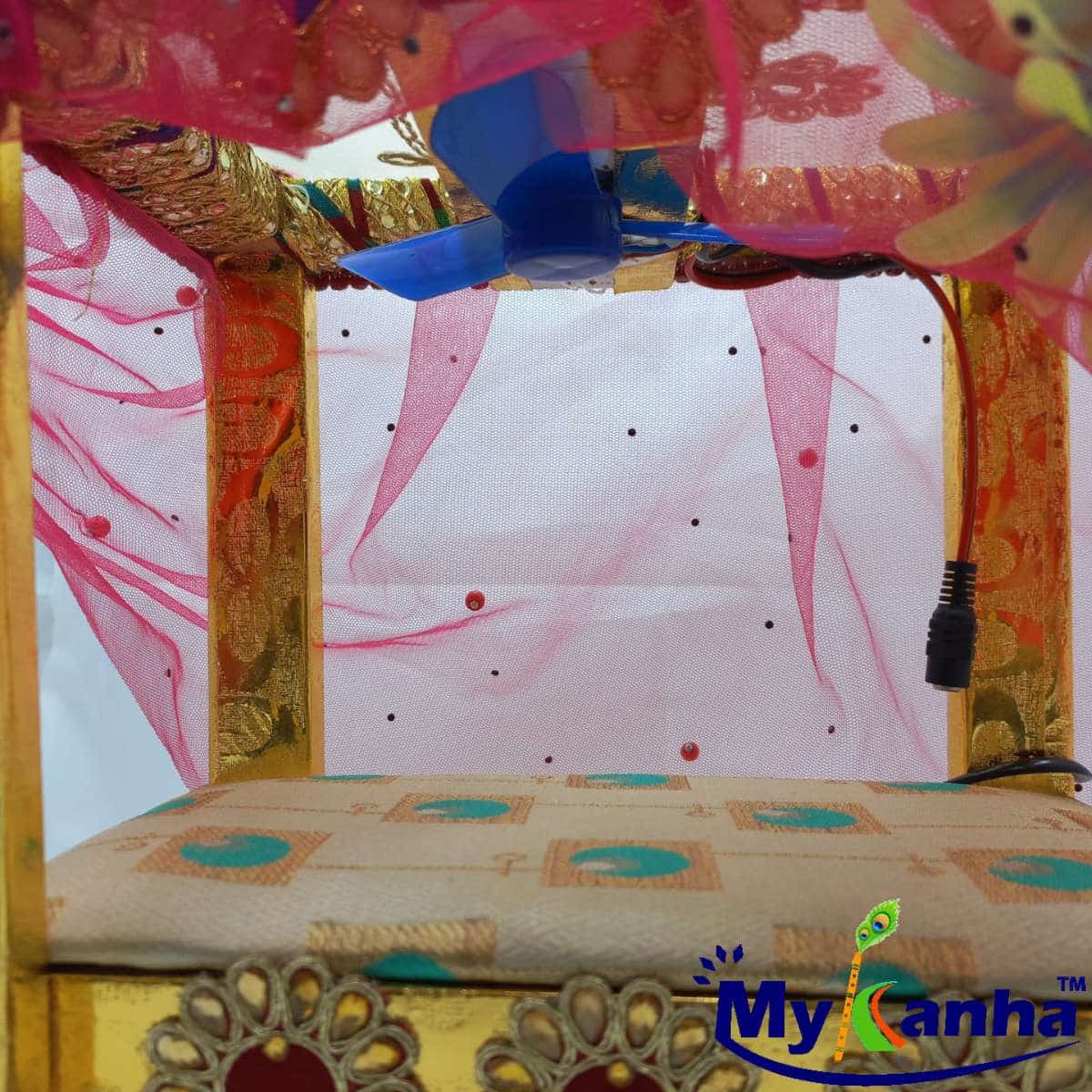 Net bed with Light and Fan for Laddu Gopal Ji