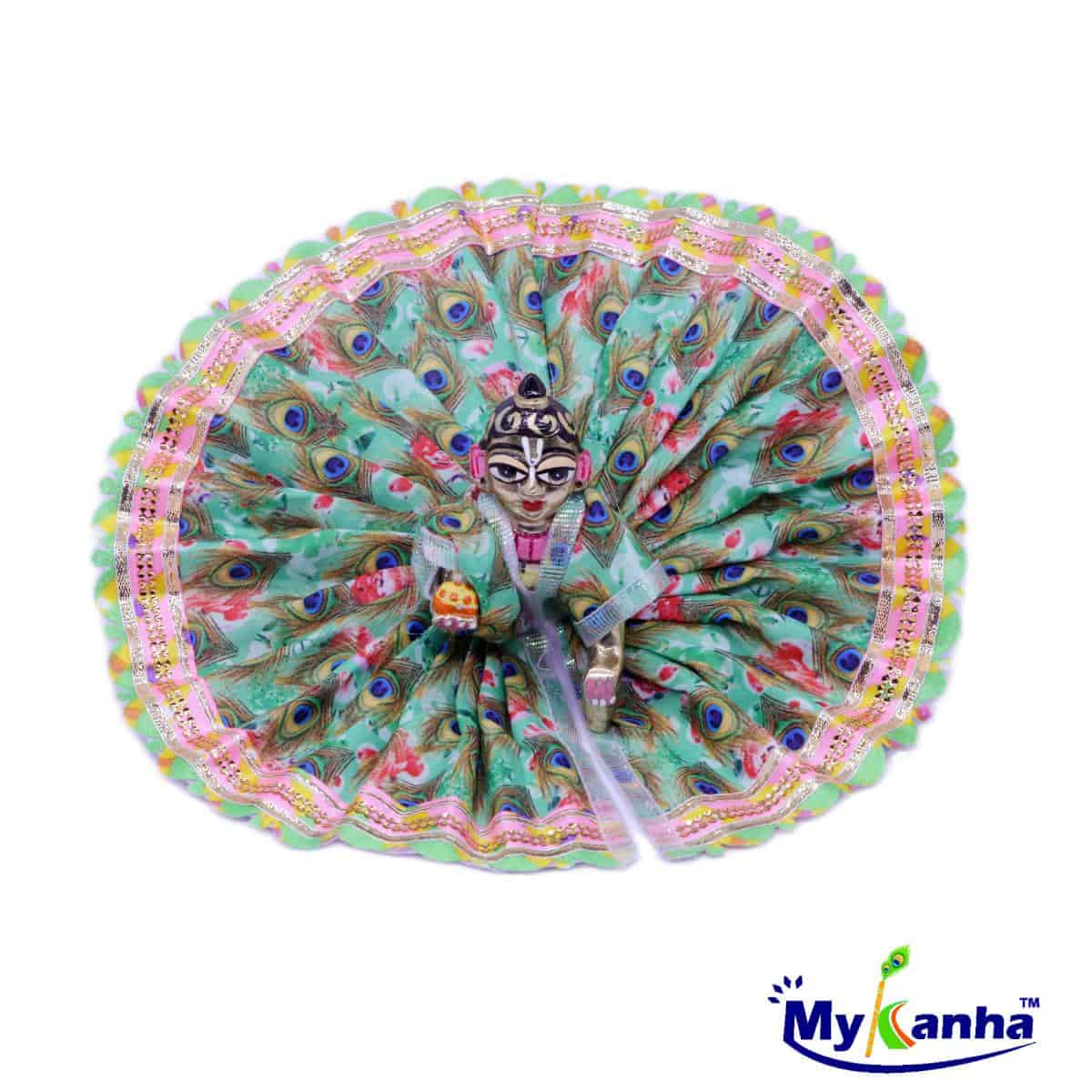 Feather Printed dress for Laddu Gopal Ji