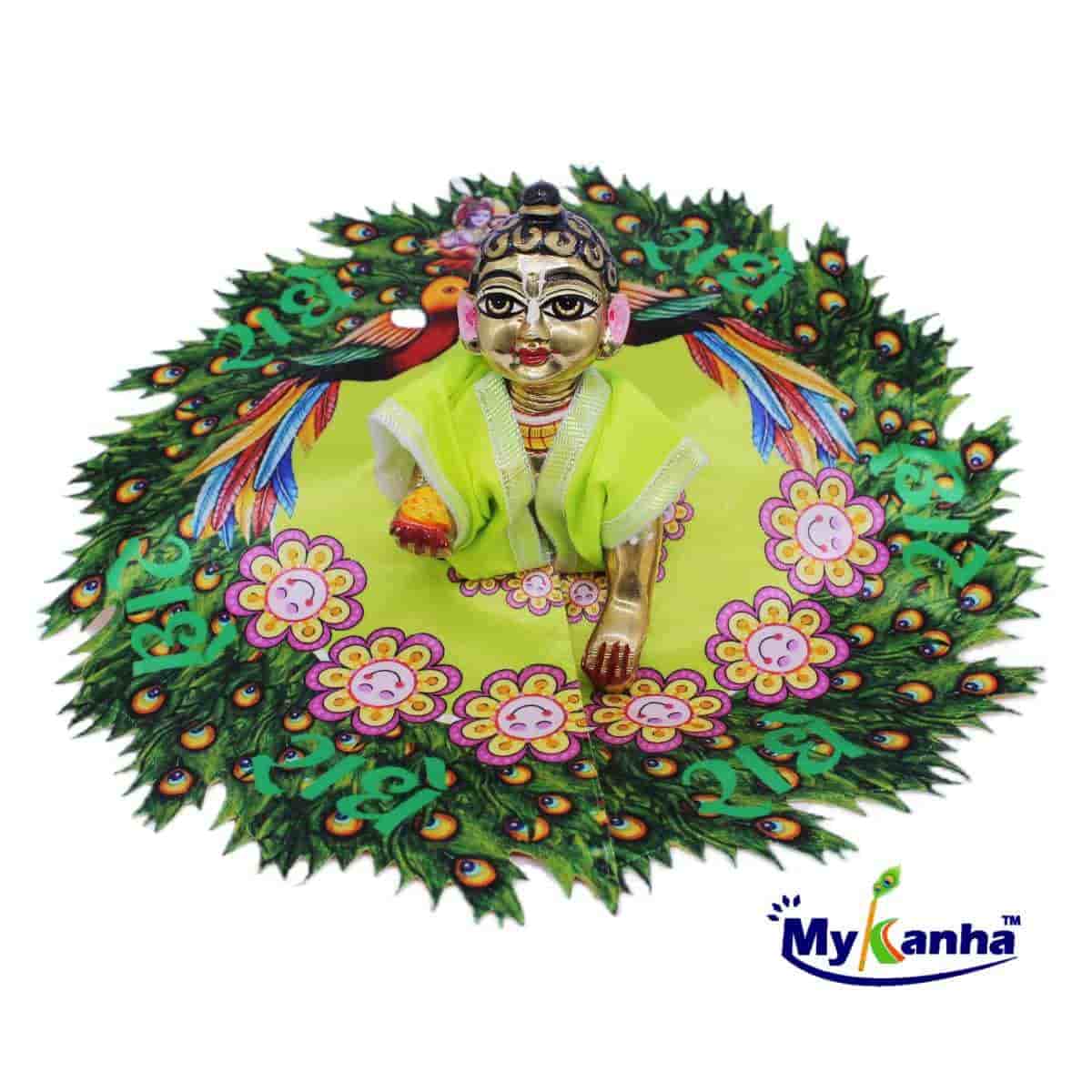 Radhe Radhe Green Designer Dress for Ladoo Gopal JI