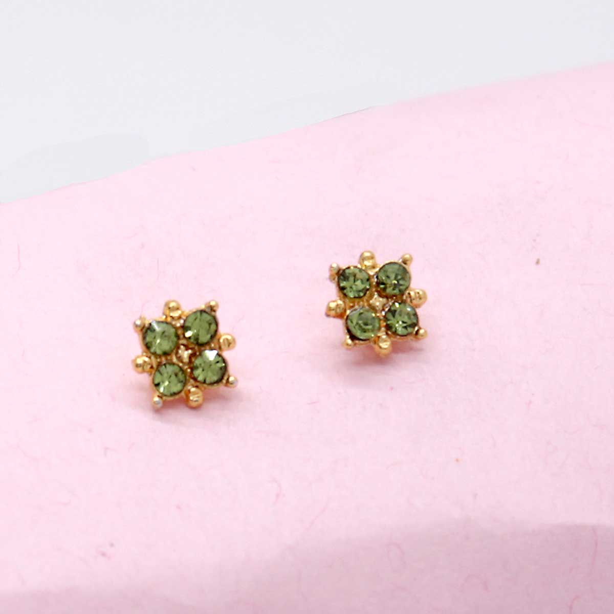 Round Shape Green Colour Earing/Kundal For Idols