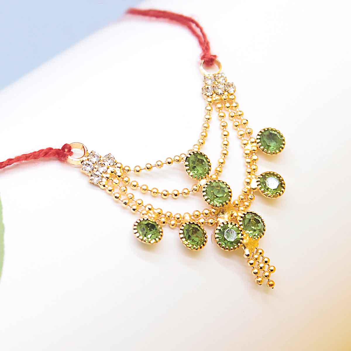 Stone & Moti Decorated Haar For Idols