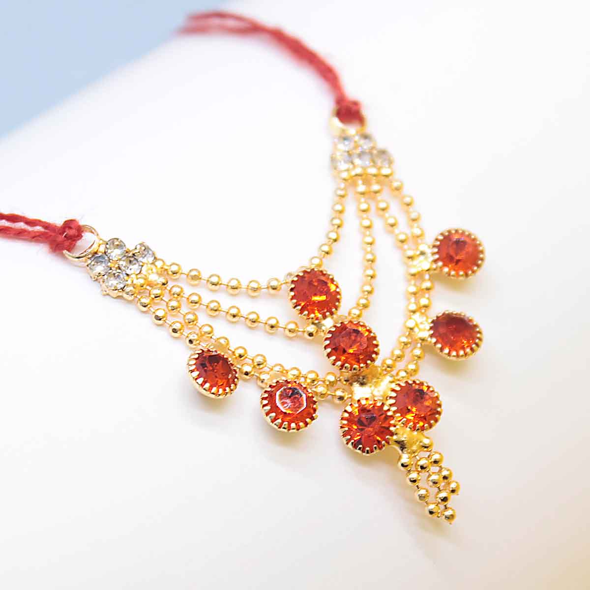 Stone & Moti Decorated Haar For Idols