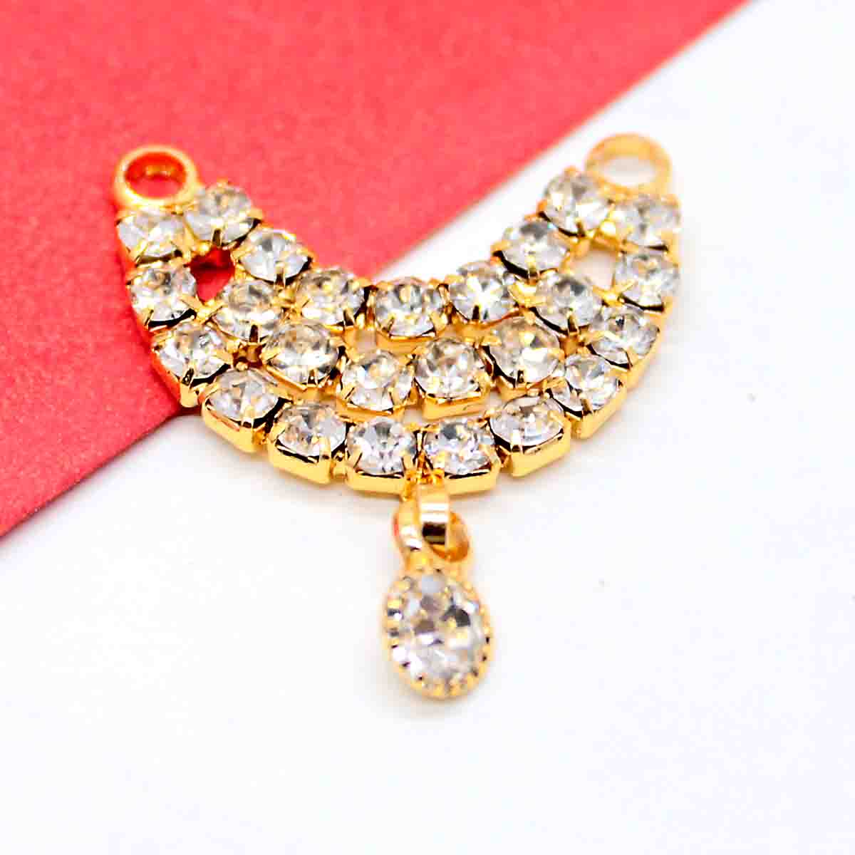 Silver Stone Decorated Mala For Idols