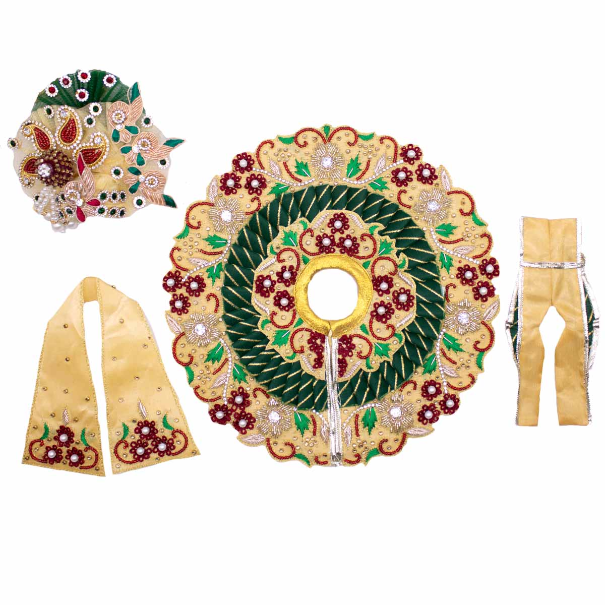 Heavy Green Dress for Laddu Gopal (Full set)