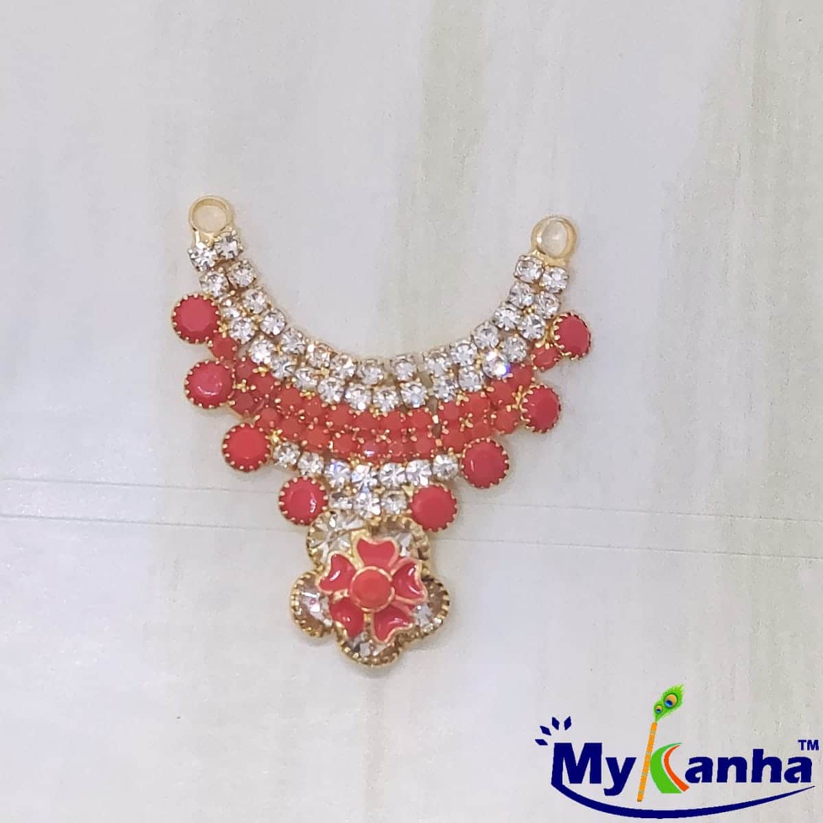 Designer Flower decorated Haar for Idols (Red)