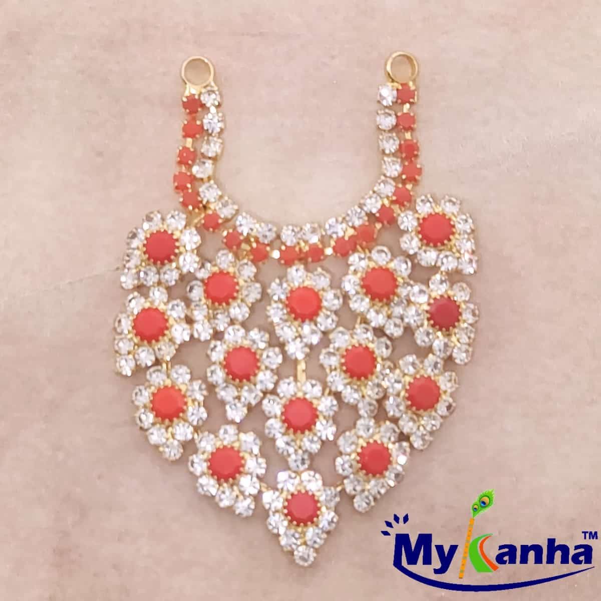 Beautiful Leaf Pattern Heavy Haar for Laddu Gopal Ji (Red)