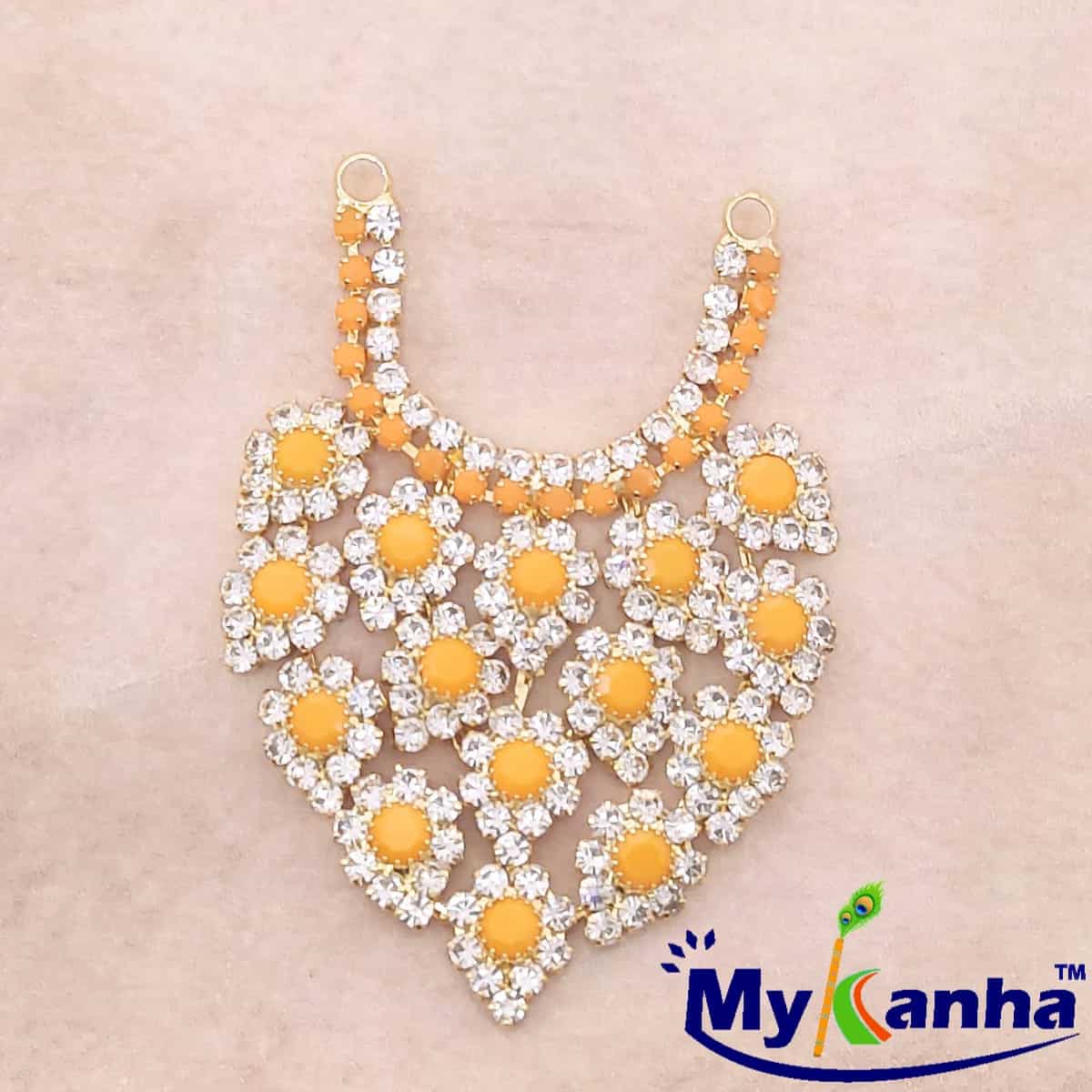 Beautiful Leaf Pattern Heavy Haar for Laddu Gopal Ji (Orange)