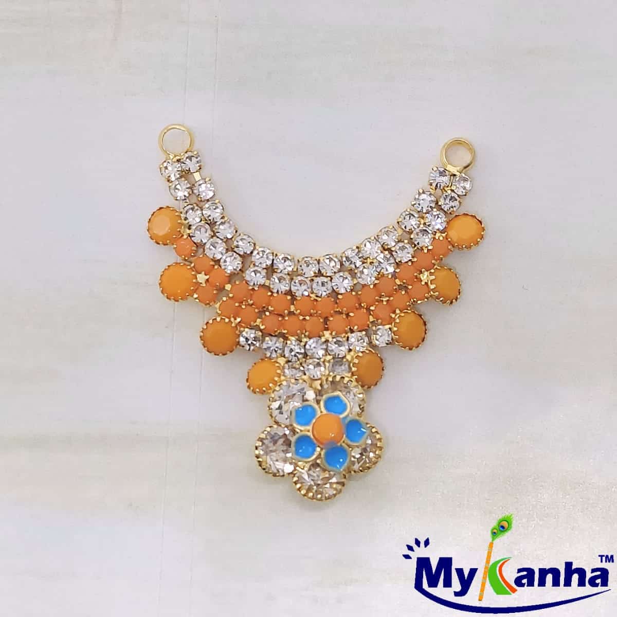 Designer Flower decorated Haar for Laddu Gopal Ji (Orange)