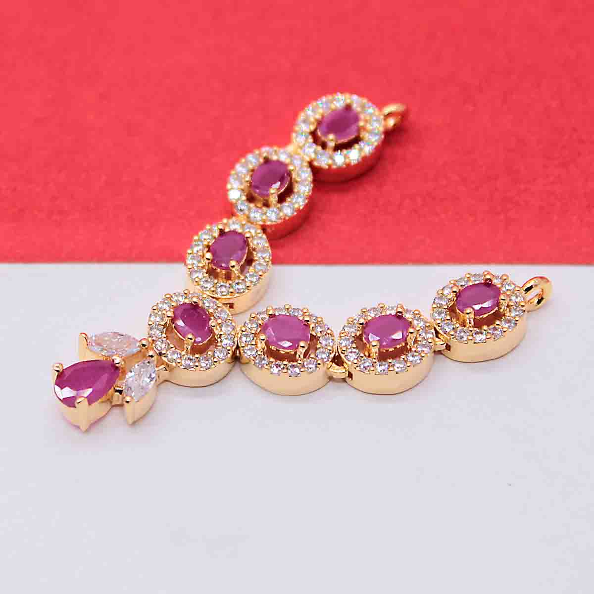 Beautiful heavy AD Haar Pink Color ( 2 Inches )