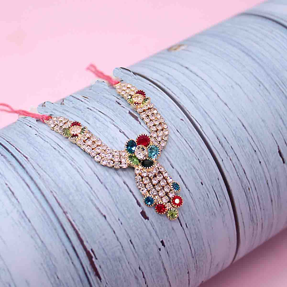 Multicolour Stone Decorated Haar/Mala For Idols