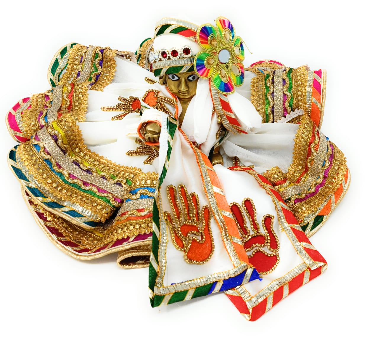 White Color Cute Dress For Laddu Gopal -2