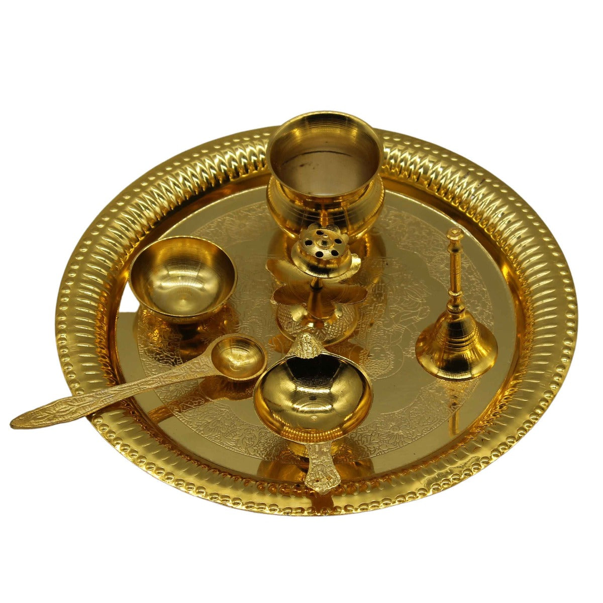 Puja Thali Set with Box Packaging (Diameter - 9 inch)