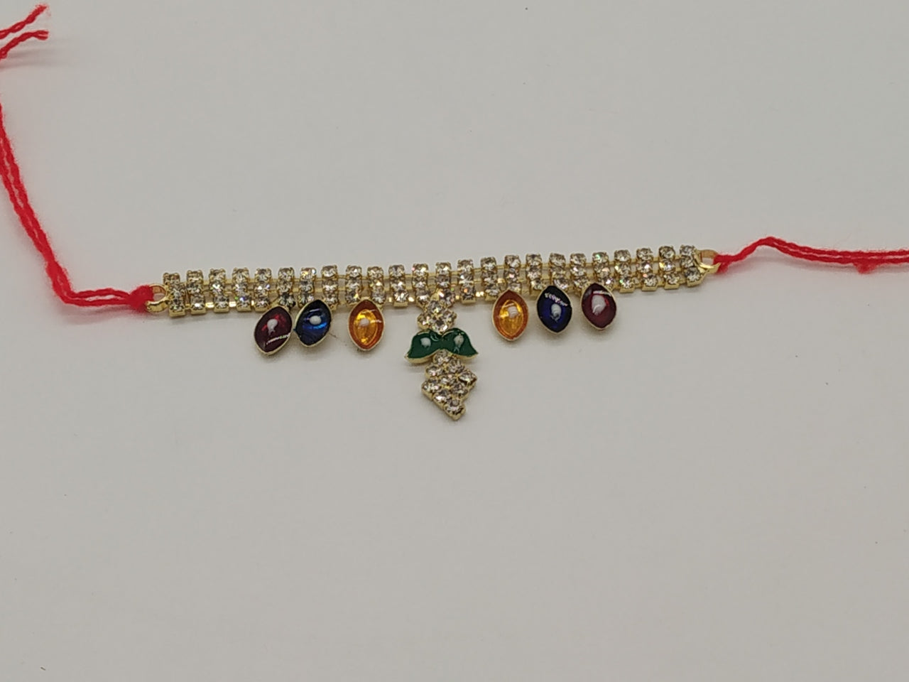 Designer Kamarband With White Jarkin & Colourfull Stone