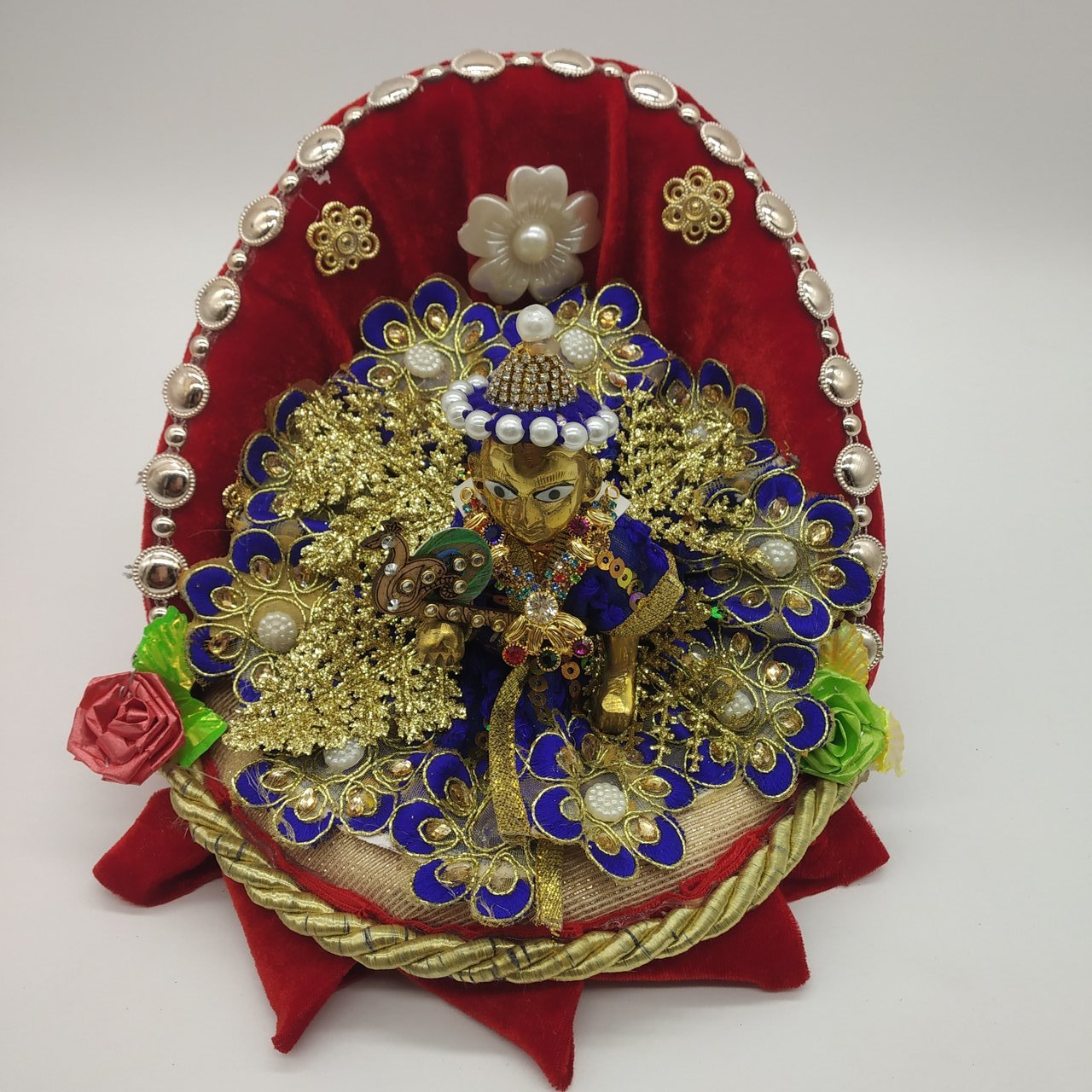 Designer Heavy Dress With Golden Jerkin & Leaf