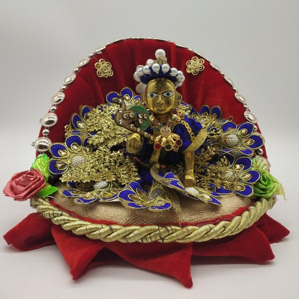 Designer Heavy Dress With Golden Jerkin & Leaf