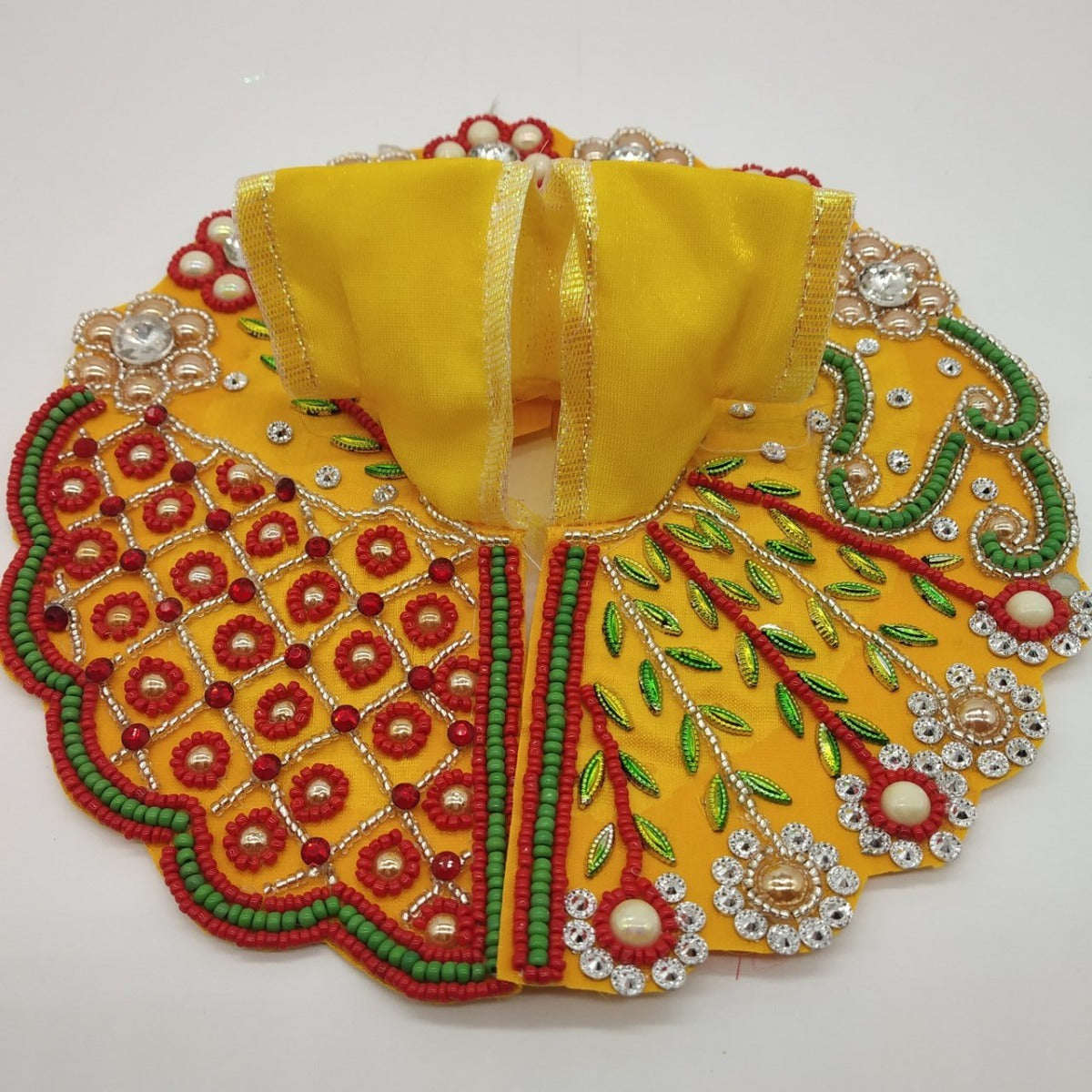 Designer Heavy Poshak With Colourfull Pearl Decoration