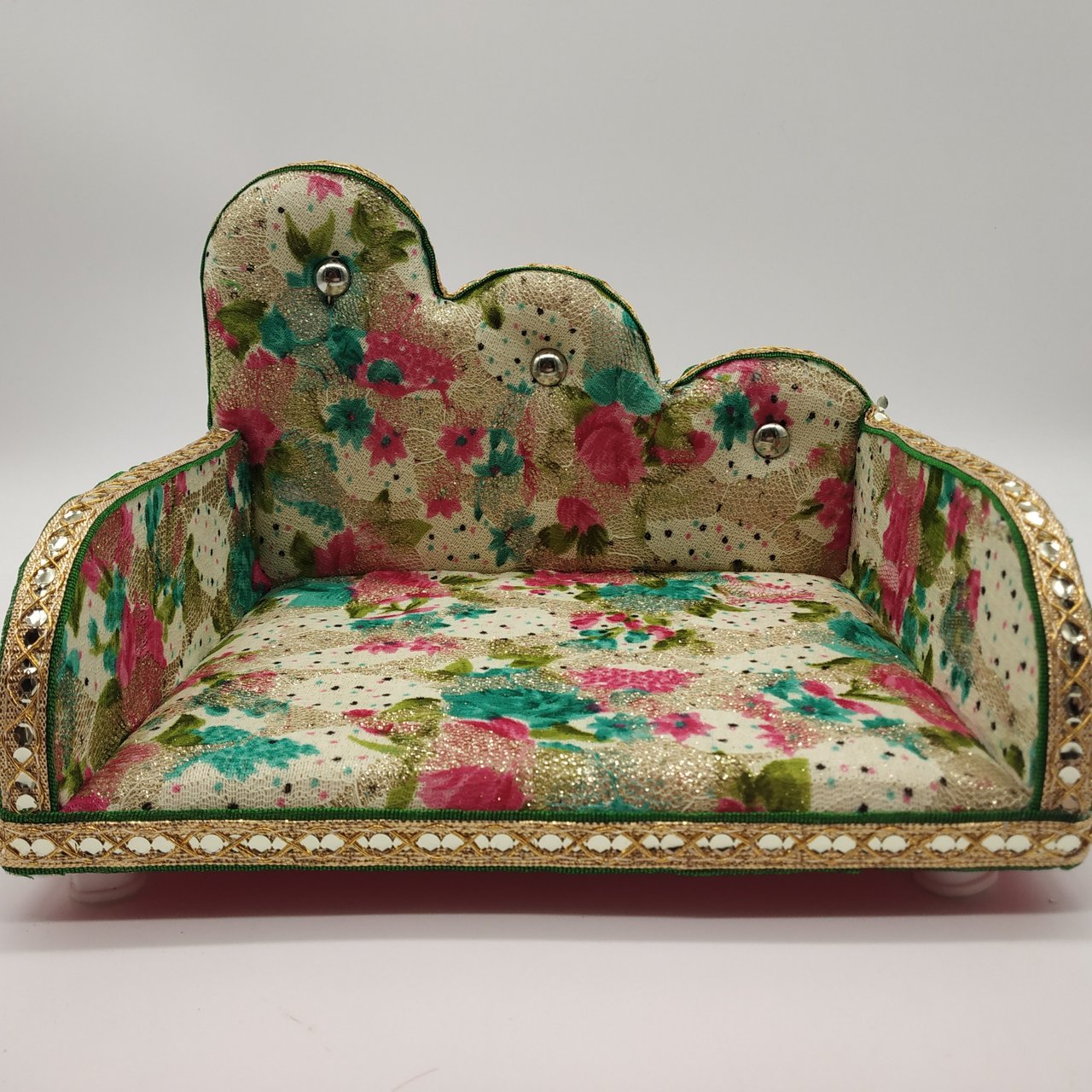 Laddu Gopal Designer Floral Print Singhasan