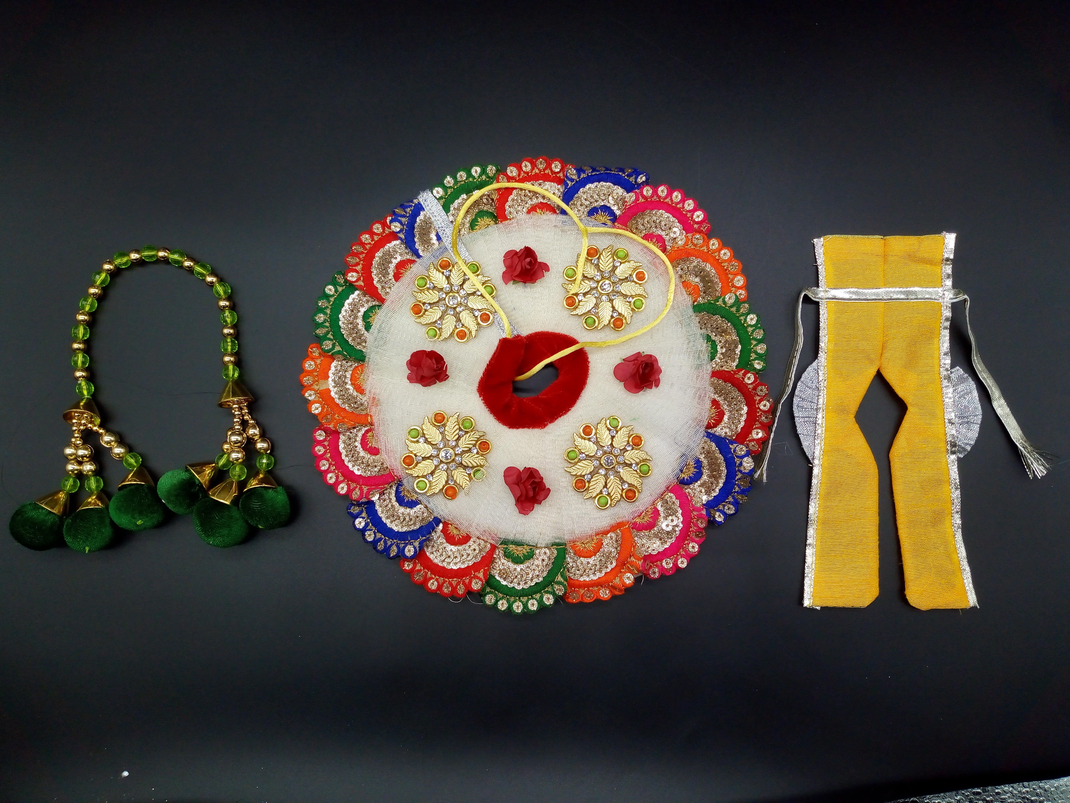 Beautiful Rose & Multicolor Laddu Gopal ji Dress Only 4 Number