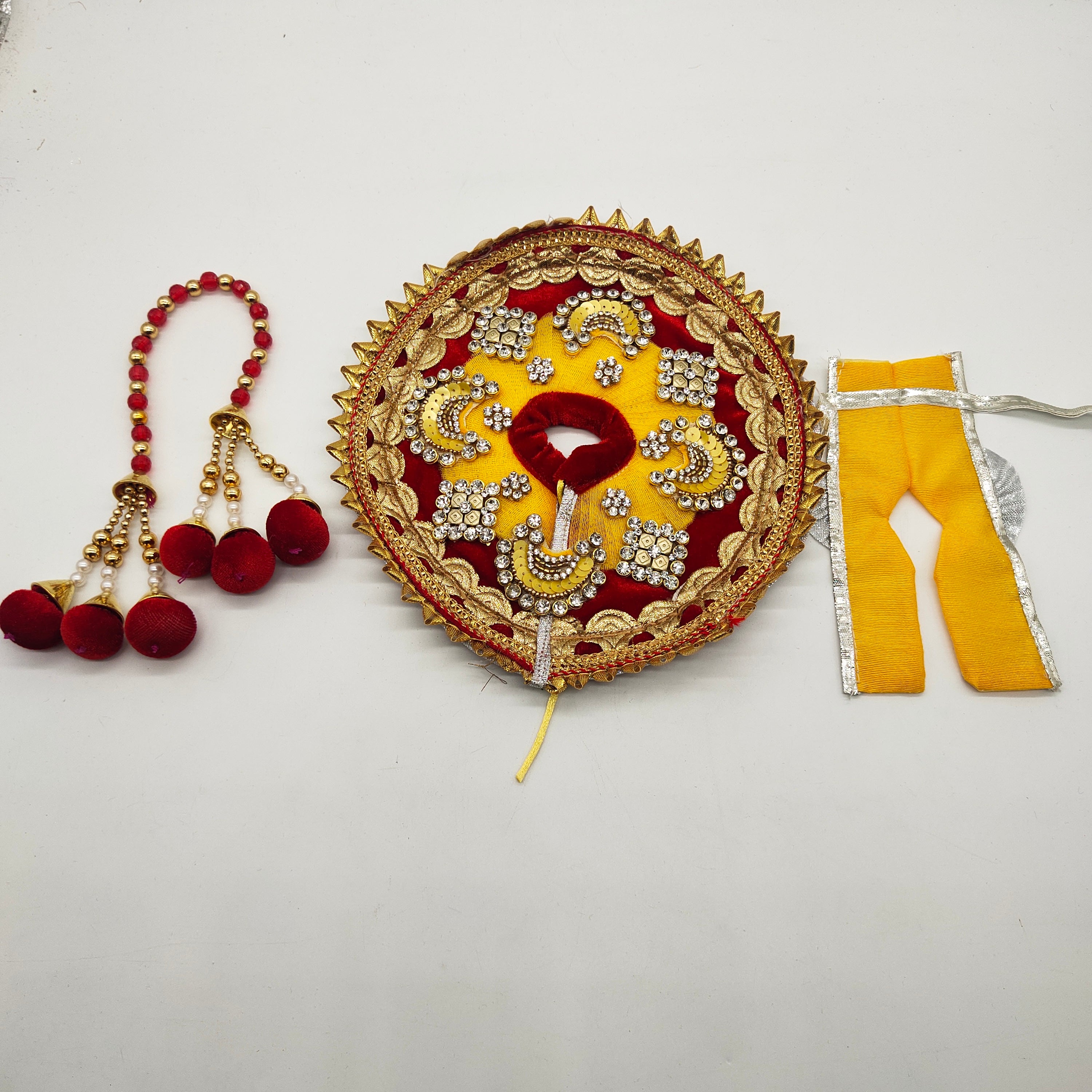 Golden Color Beautiful Laddu Gopal Ji Dress Only 4 Number