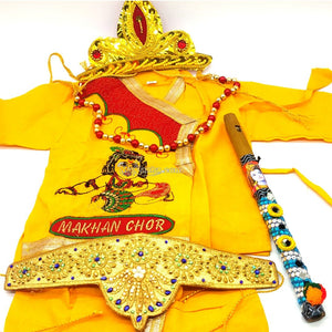 Kids Makhan chor printed janmashtami dress