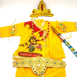 Kids Makhan chor printed janmashtami dress
