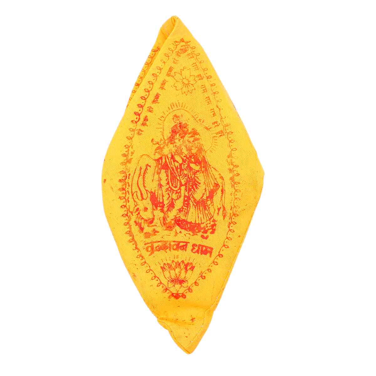 Japa Mala Bag Gomukhi Hare Krishna (Yellow, Cotton)