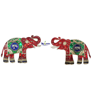 Subh Labh Metal Elephant For Decoration