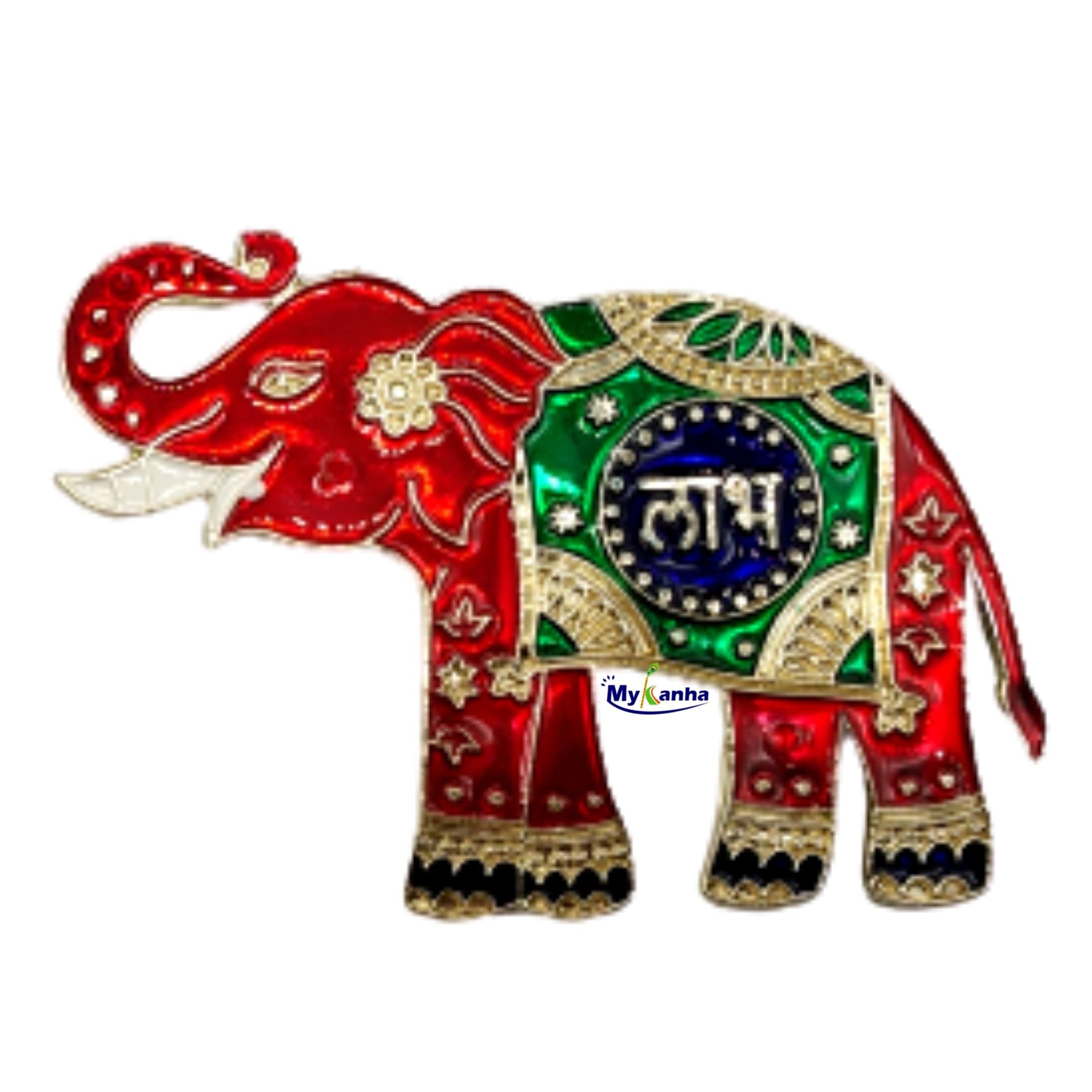 Subh Labh Metal Elephant For Decoration