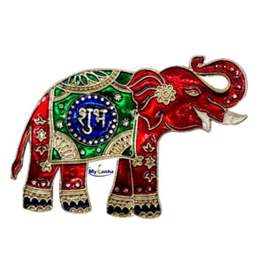 Subh Labh Metal Elephant For Decoration