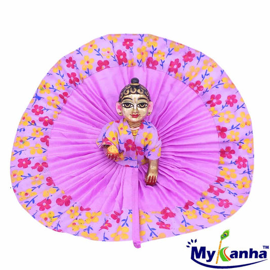 Beautiful Floral Print Summer Dress for Laddu Gopal Ji (Purple)
