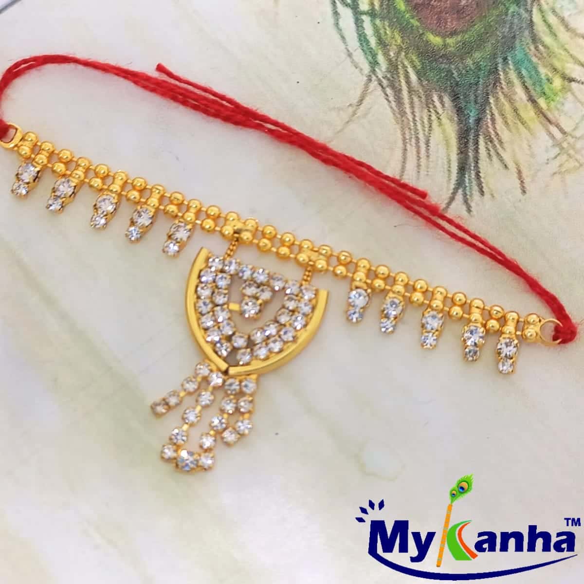 Leaf design Kamarband for idols (Silver)