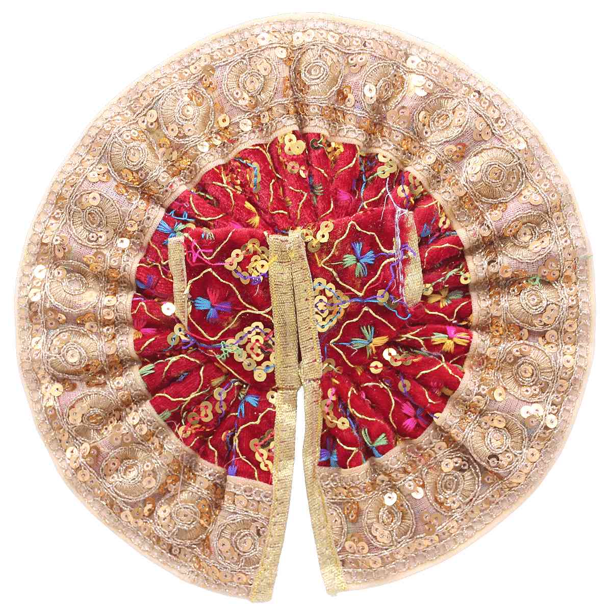 heavy lace dress velvet laddu gopal ji ( red )