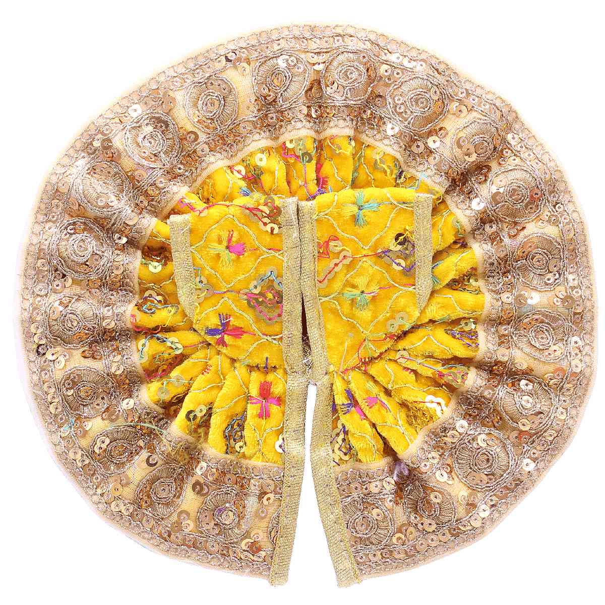 Heavy lace dress velvet laddu gopal ji ( yellow )